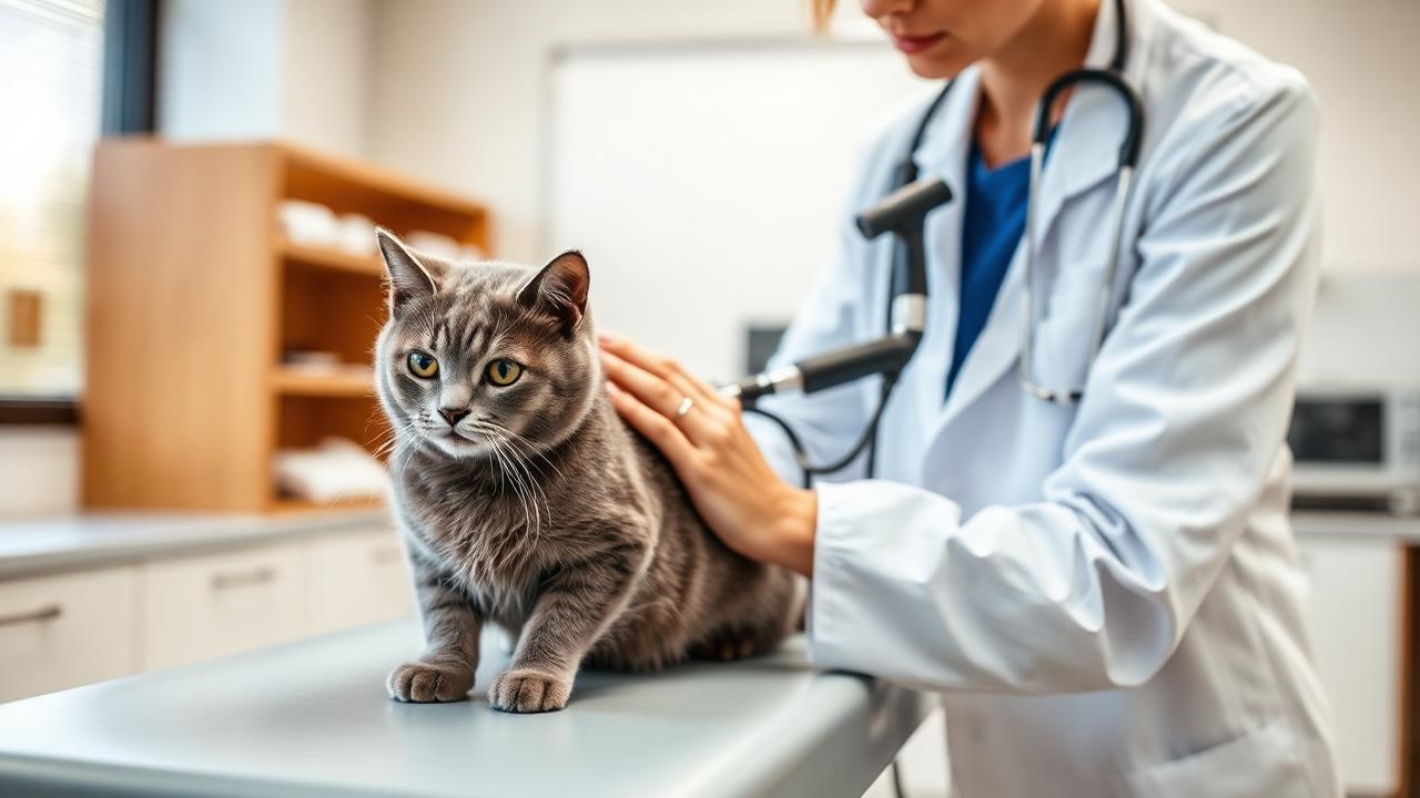 Veterinarian examining an animal in a clinic
