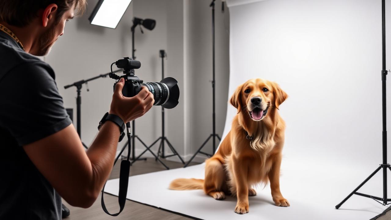 Professional pet photography studio session